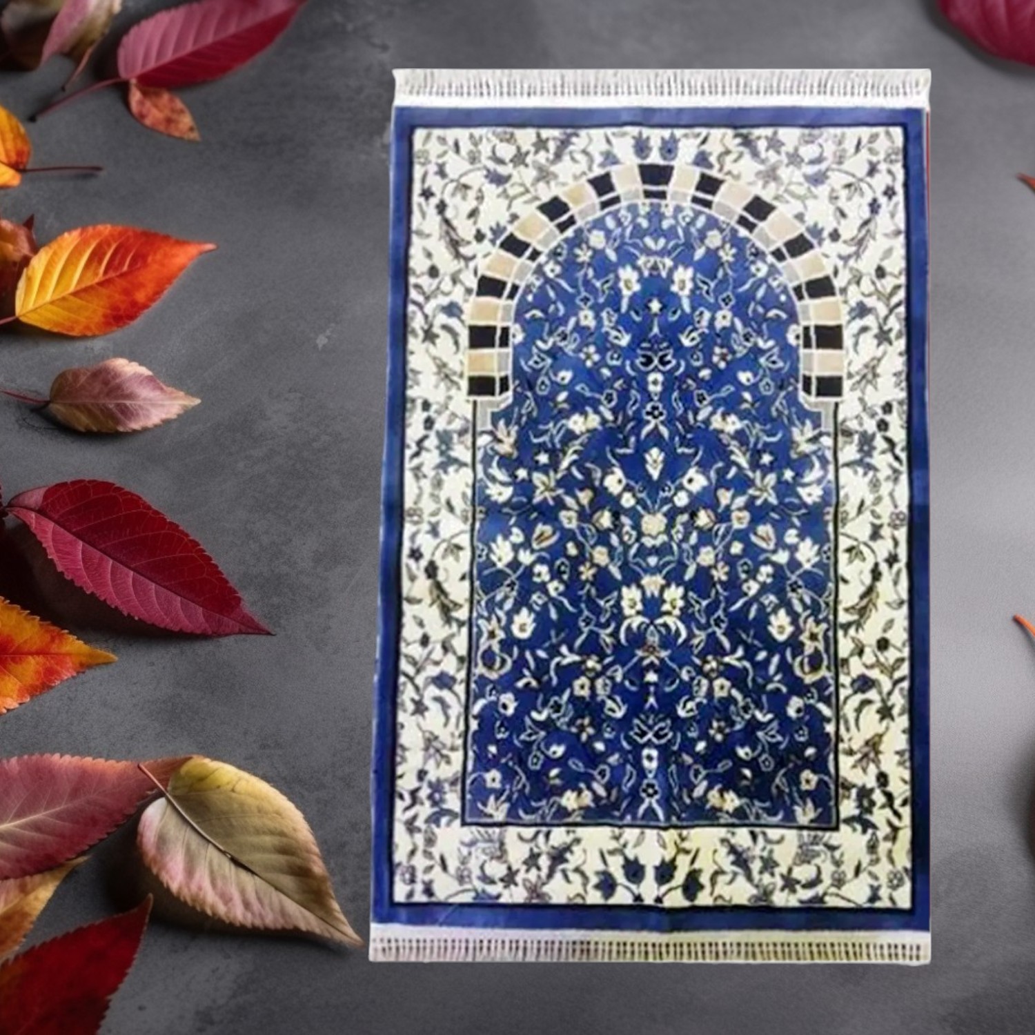 Rawdah Al-Zahidin Prayer Mat, Blue Color